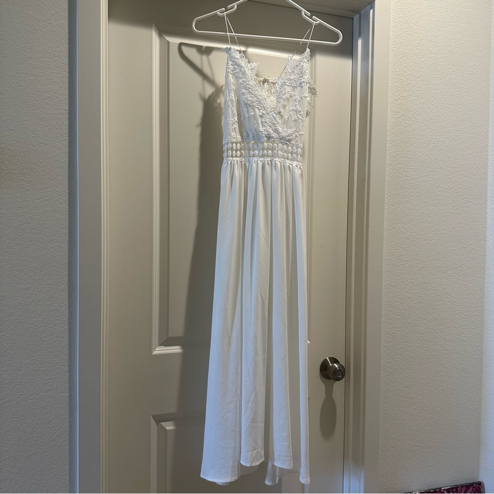 White color long dress